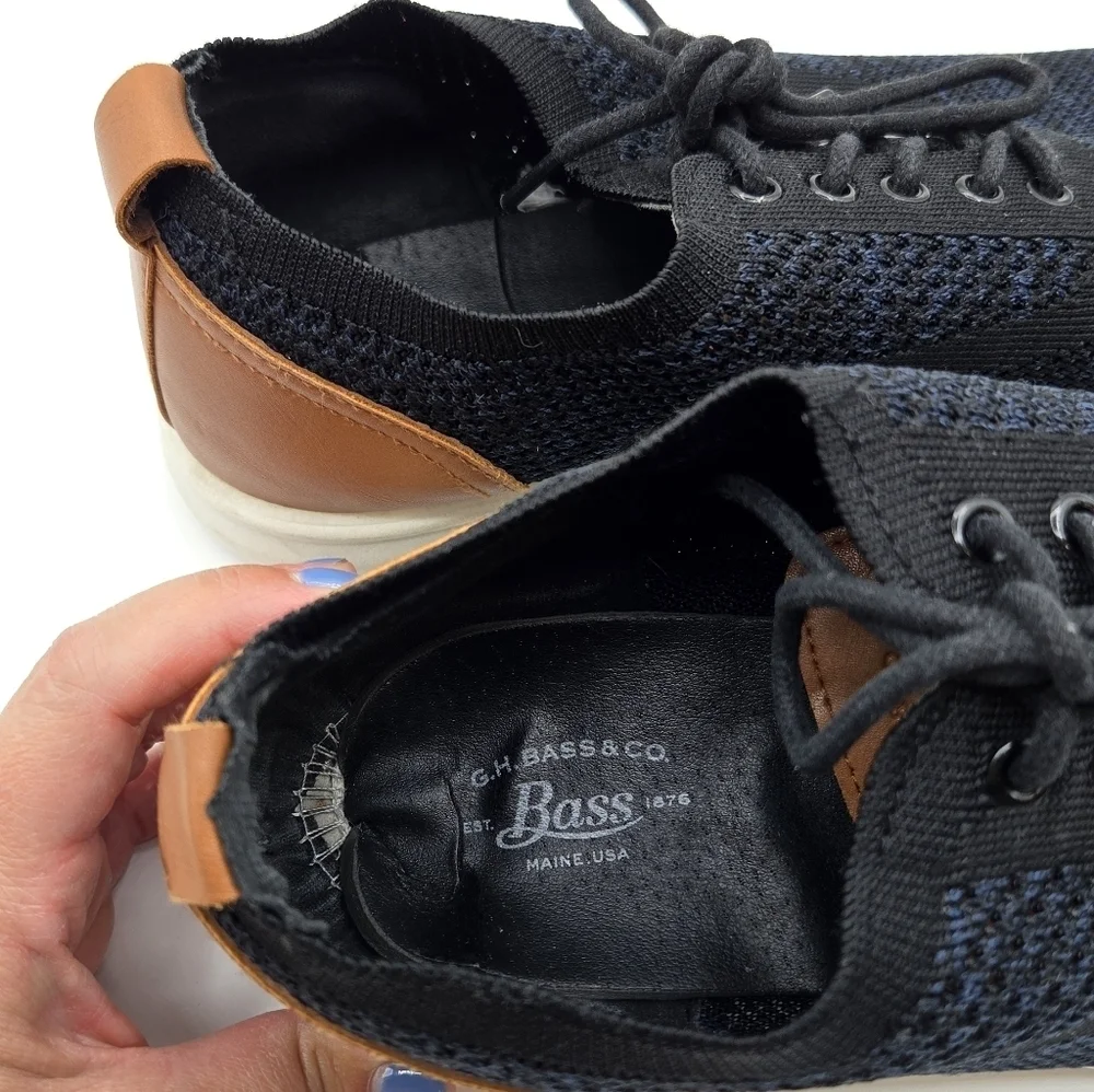 G. H. Bass | Men's Navy/Brown Connor Knit Comfort Boat Shoes Sneakers Size 9